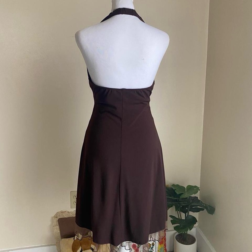 SOLD SOLD SOLDVintage brown halter midi dressSOLD SOLD SOLD - Picture 7 of 8